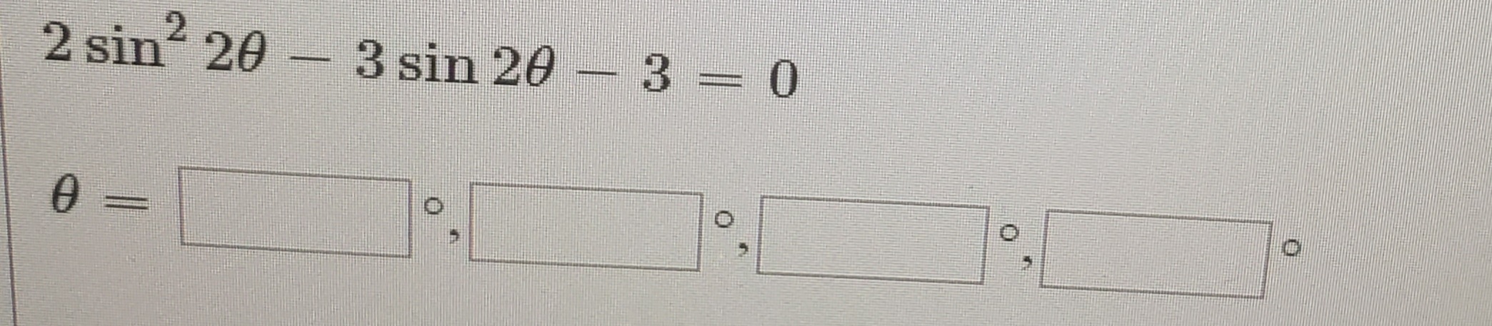 2 sin 20 3 sin 20 - 3 = 0
