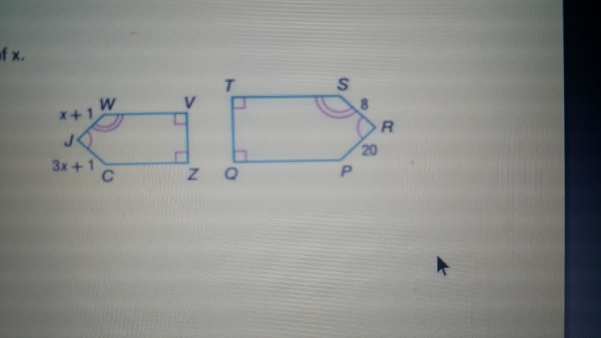 of x.
T.
x+1
20
3x+1 C
Z Q
P.
