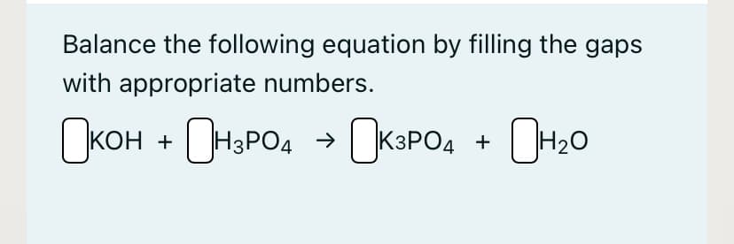 Balance the following equation by filling the gaps
with appropriate numbers.
Окон
+
+
