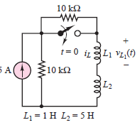 10 k2
ww
t=0 ir L1
10 k2
Vz,(1)
L2
L1 =1H L2=5 H
