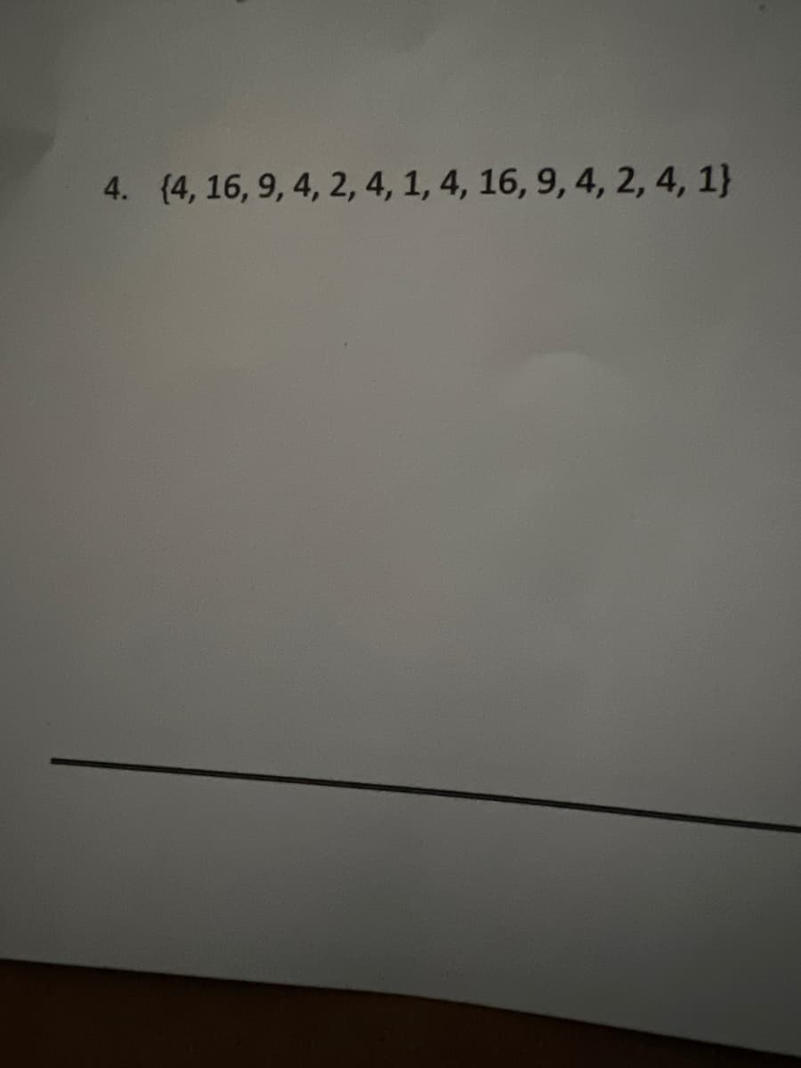 4. (4, 16, 9, 4, 2, 4, 1, 4, 16, 9, 4, 2, 4, 1}