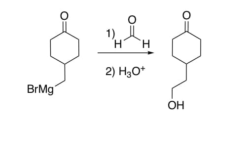 1)
2) H3O+
BrMg*
ОН
