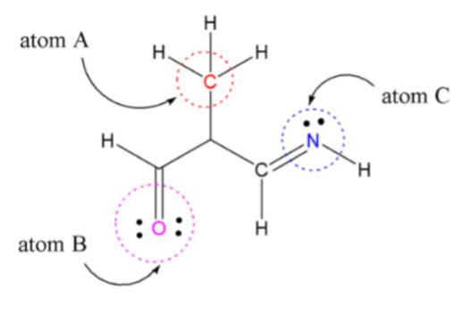 H
atom A
H.
atom C
H.
H.
H
atom B
