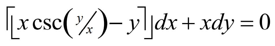 [x csc(%)-y]jdx+ xdy = 0
