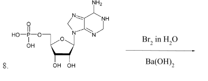 NH2
NH
HO-P-o
Br, in H,O
OH
Ba(ОН),
8.
он он
