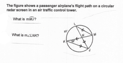 The figure shows a passenger airplane's flight path on a circular
radar screen in an air traffic control tower.
What is mMJ?
What is mZLNK?
82
M
K
