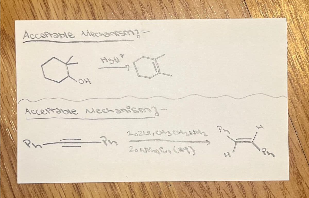 Acceptable Mechanison? -
Œ 50% a
I
Acceptable Mechanismy-
Ph-=
-Pr
10215, CH3CH2NH₂
ZonMy Go (31)