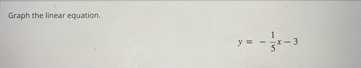 Graph the linear equation.
1
y=-34-3