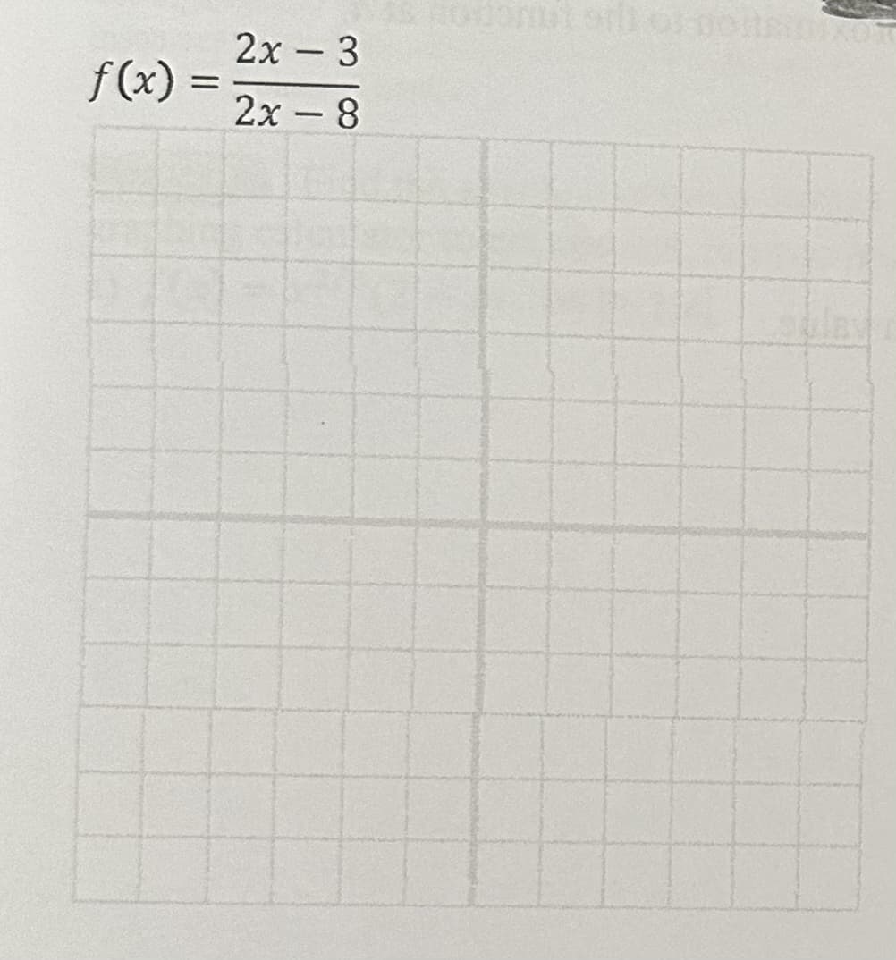 f(x)
=
2x - 3
2x - 8