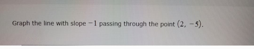 Graph the line with slope -1 passing through the point (2,-5).