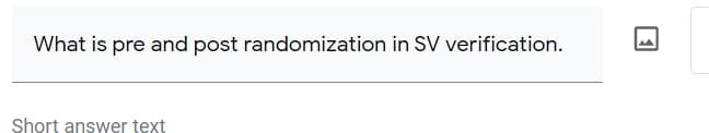 What is pre and post randomization in SV verification.
Short answer text
