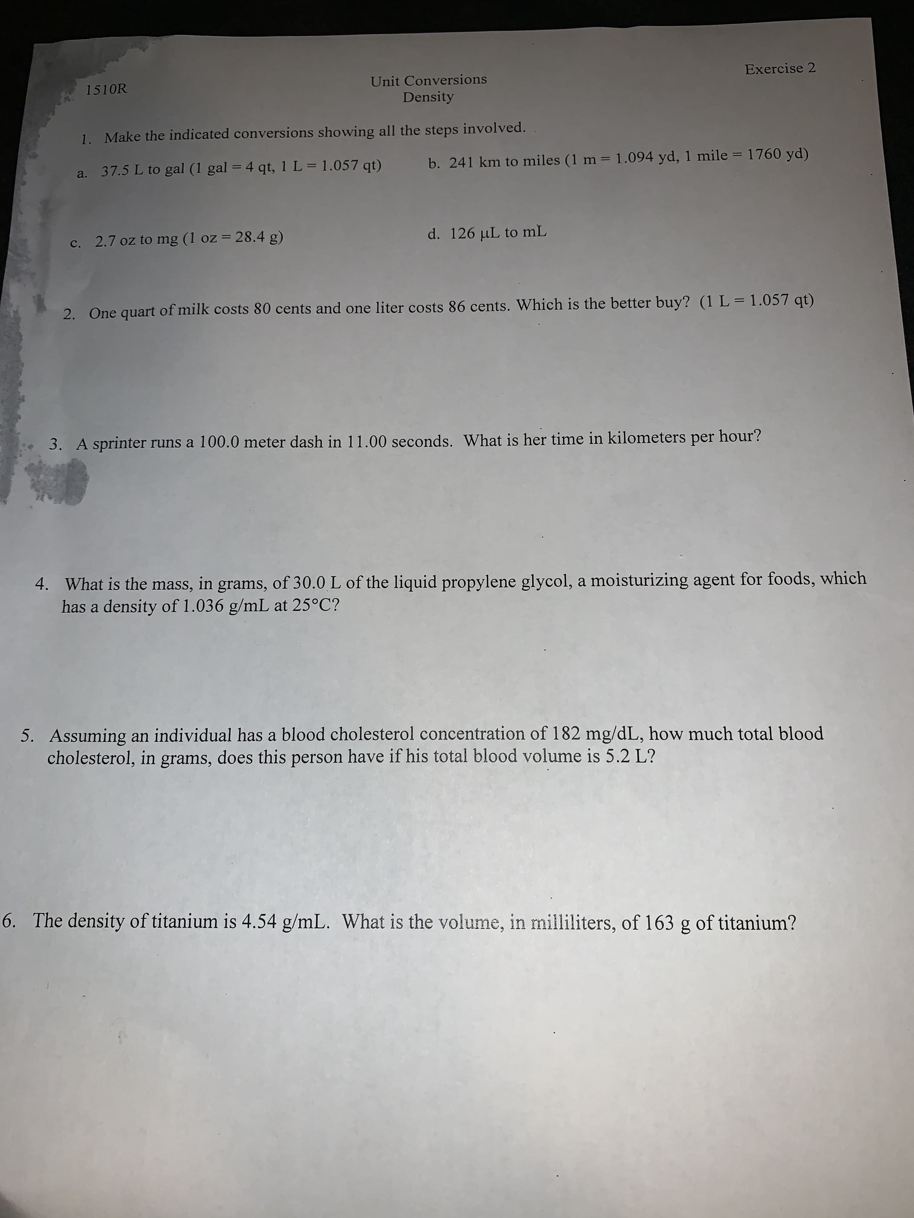 Unit Conversions
