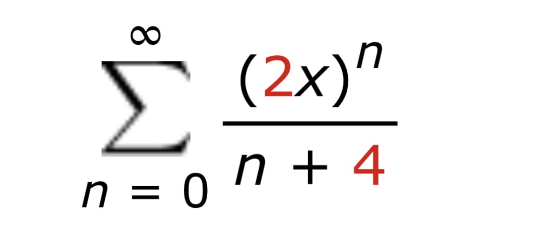 Σ (2x)"
n = on + 4