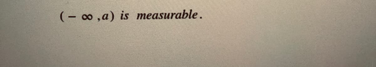 (- 00,a) is measurable.
