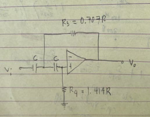 V.
C
с
R3= 0.7070
M
14
FR4 = 1.414R
Vo