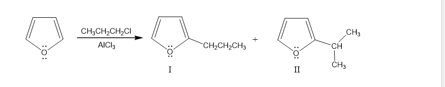 CH3CH2CH,CI
CH3
AICI3
CH2CH2CH3
CH
CH3
I
II
:0:
:O:
