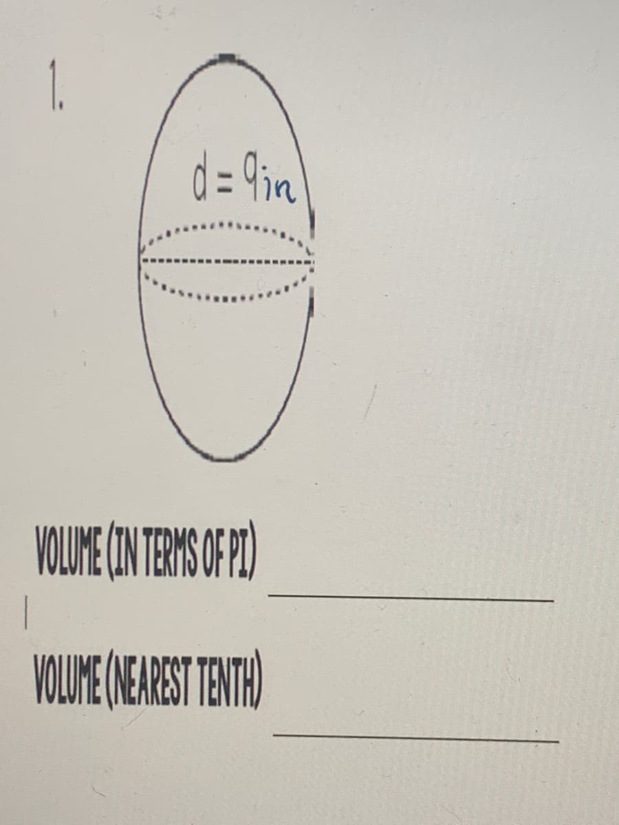 1.
d= 9in
VOLUME (N TENSO F)
VOLIME (NEAREST TENT)
