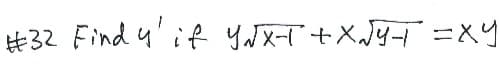 #32 Find y'if YuX-T+ XJY-1 =xY
