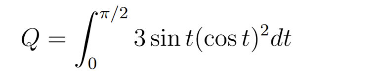 (T/2
Q
3 sin t(cos t)?dt
