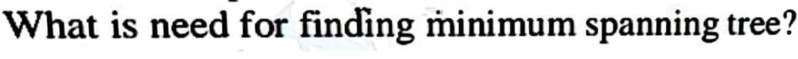 What is need for finding minimum spanning tree?