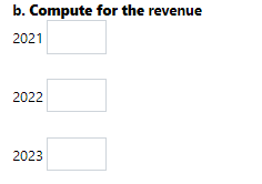 b. Compute for the revenue
2021
2022
2023
