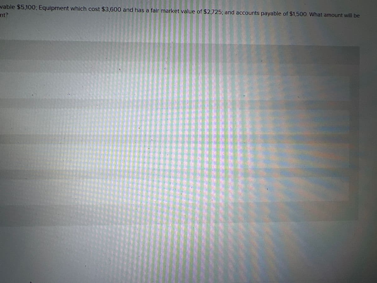 vable $5,100; Equipment which cost $3,600 and has a fair market value of $2,725; and accounts payable of $1,500. What amount wilIl be
nt?
北
臺灣灣管信 營 正
灣灣宣 N
唱 言售
信
看
臺加 冒
冒
富店
