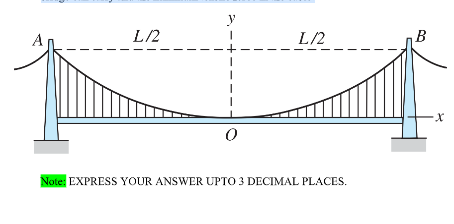 y
L/2
L/2
Note: EXPRESS YOUR ANSWER UPTO 3 DECIMAL PLACES.
