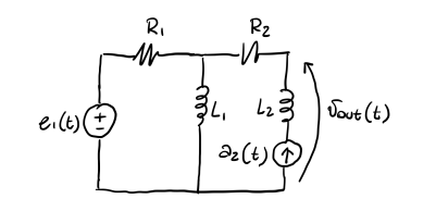 ei (t) (
R₁
R₂
-V
'78
L₂
02()(
Sout (t)