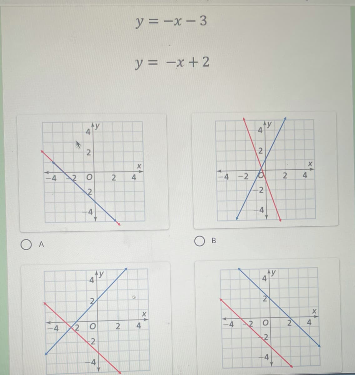 y = -x - 3
y = -x+2
4
2
2.
4
-4
-2 0
-2
4
2
4
2
4
-4
2
4
4
2)
4,
