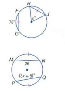 F
70°
G
M
N
26
(3x+ 5)°
