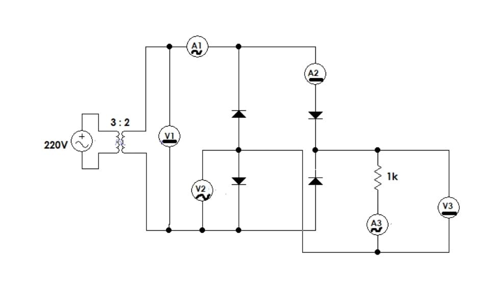 A2
3:2
220V
1k
v2
V3
АЗ
