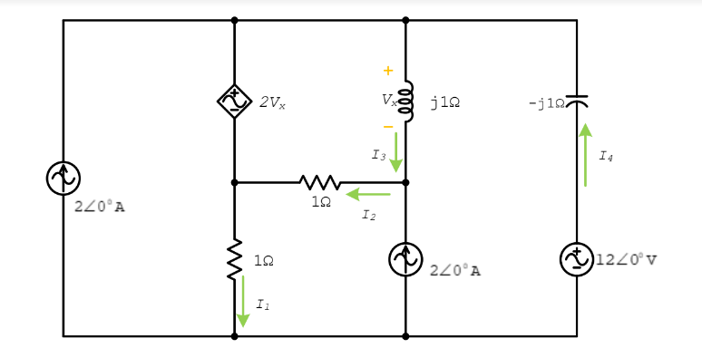 2Vx
V
jia
-j1a7
I4
I3
12
220°A
I2
1220°v
12
220°A
