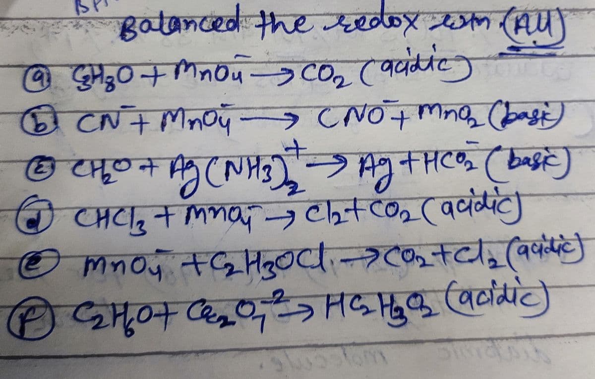 Batanced the redox (AU
Mnou
CO2
CN+MnO4
CNO+
basf
CHCL + Mma- cht co2 cacidic)
Mnou +Cnन्छर -2c कूनच, (वर्षपटी)
HSH
भुकक मकाफुह (पर्णगपरटे)
mnoy.
(वटंपत
