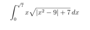 x/|x² – 9| + 7 dx

