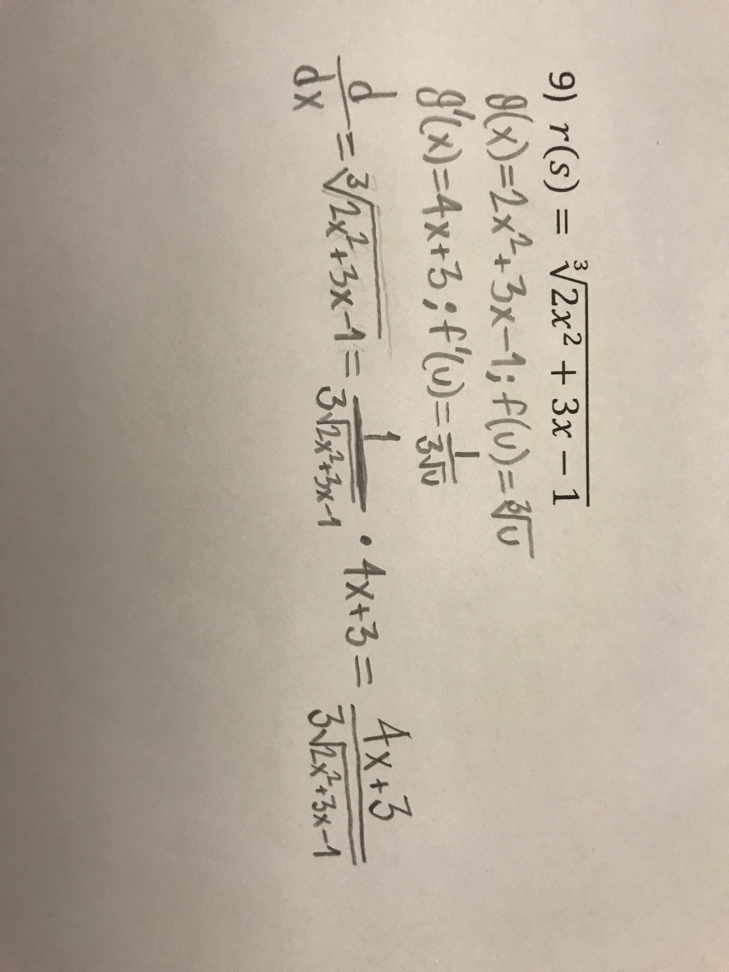 r(s) = V2x² + 3x – 1
%3D
