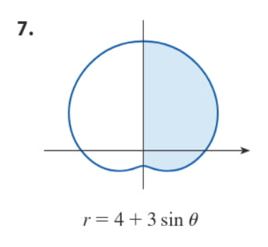 7.
r = 4+3 sin 0
