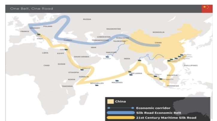 One Beit, One Road
RUSSIA
KAZAKHSTAN
FRANCE
MONGOLIA
uzESTAN
KYRGYSTAN
TA
URKMENITAN
TAJIKISTA
SAUDI ARAA
SUDAN
CHAD
ETOPA
MALAYA
SOMALIA
KENYA
TANZANA
| China
Economic corridor
Silk Road Economic Belt
21st Century Maritime Silk Road
