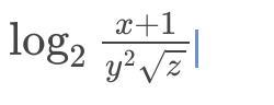 log₂
x+1
y² √z