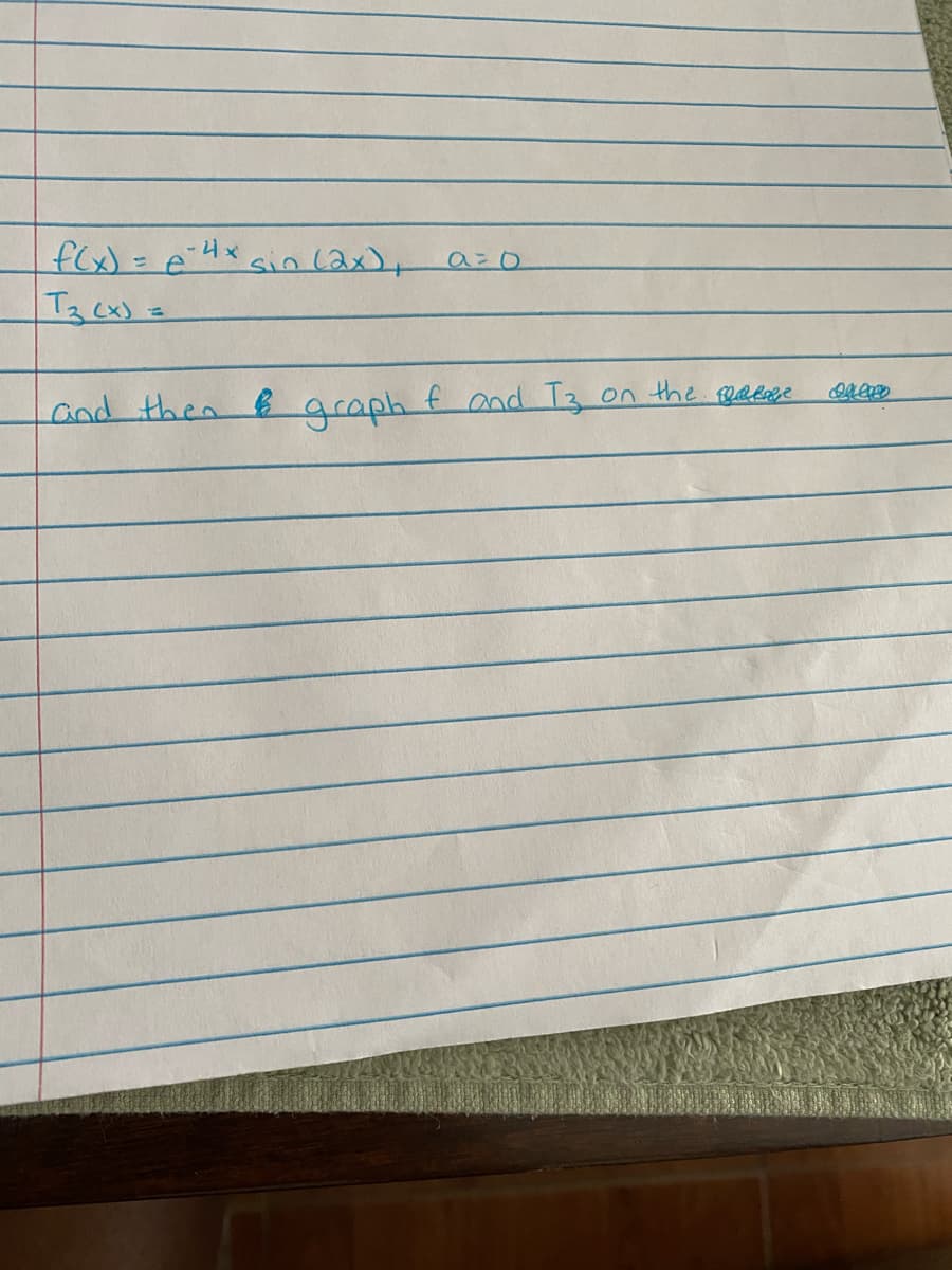 fG)=De"Hx ain (ax)+
T3Cx) =
a=0
on the fL8e
and then 6 graph f and T3
