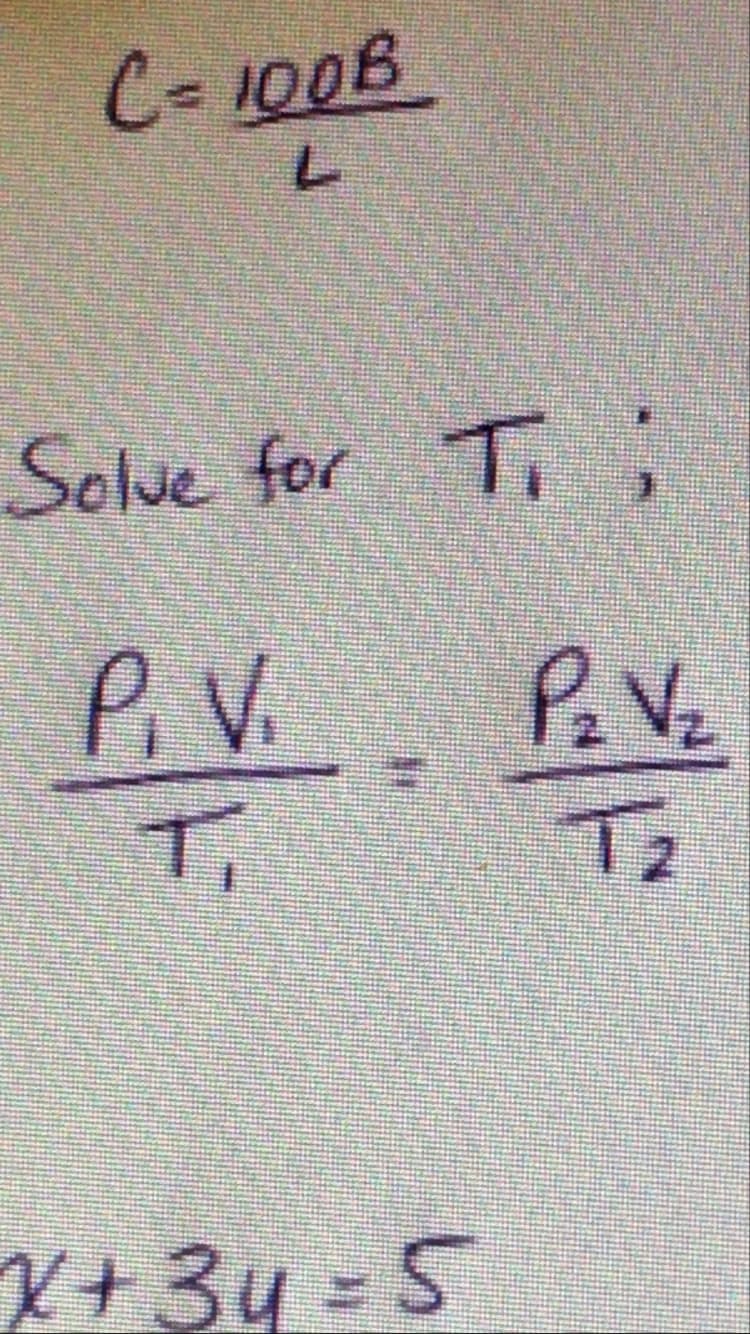 Solve for Ti ;
P.V.
Tz
