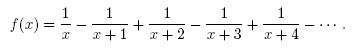 {(2) = -
1
1
1
1
f(x):
+
x +1
* +2
x +3
I+4
