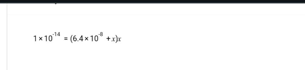 1×10
-14
-8
= (6.4×10³ +x)x