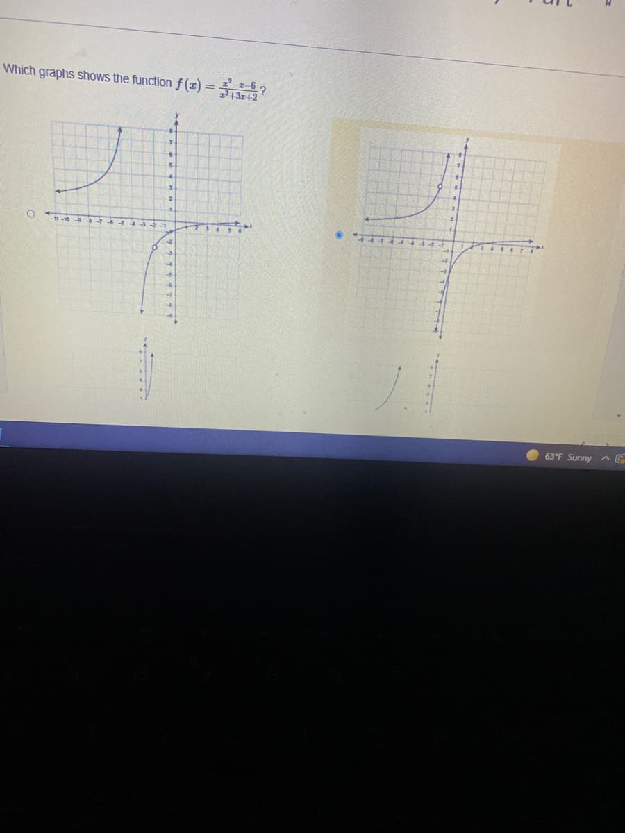 Which graphs shows the function f (z) = z 62
11-10
63°F Sunny AG
