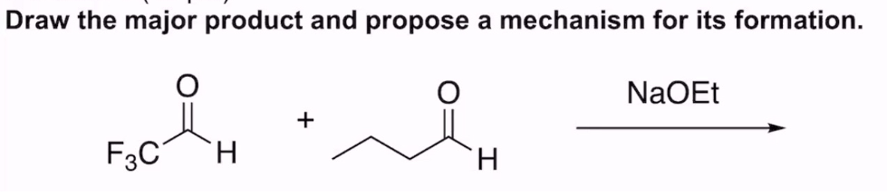 Draw the major product and propose a mechanism for its formation.
NaOEt
F3C
H
H