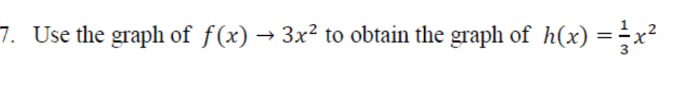 7. Use the graph of f(x) → 3x² to obtain the graph of h(x) =x²
.2
