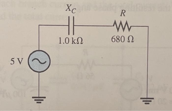 5V
Ο
Xc
1.0 ΚΩ
R
680 Ω