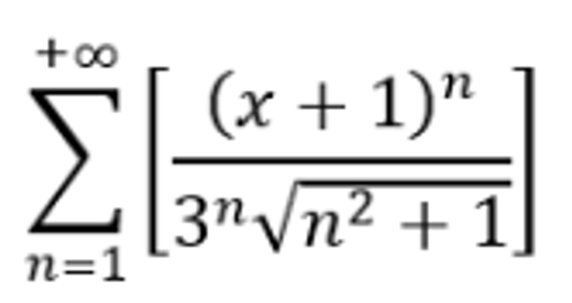+∞
Σ
n=1
(x + 1)"
3nvn2 + 1