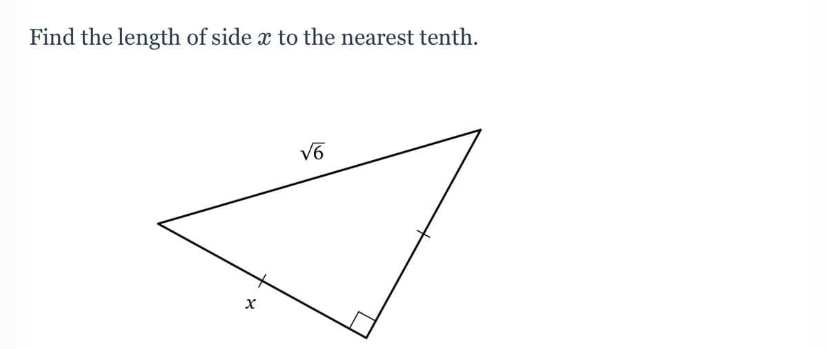 Find the length of side x to the nearest tenth.
