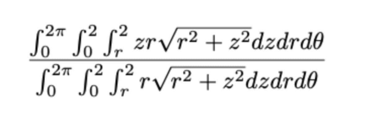 .2п
2
5²π S²² S ² zr√r² + z²dzdrd0
•2πT
2
S²π S²² S ₂² r √√r² + z²dzdrdə
52²