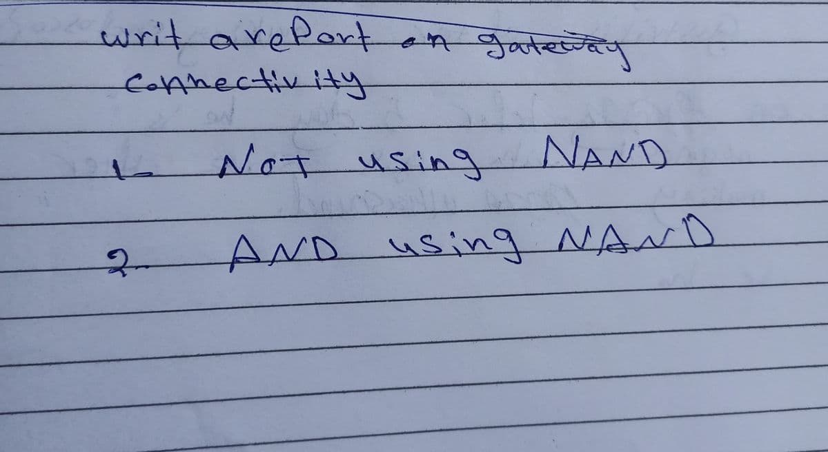 writ arefort en gateriao
y
coAnectivitty
Not using
NAND
2-
AND Using NAND
